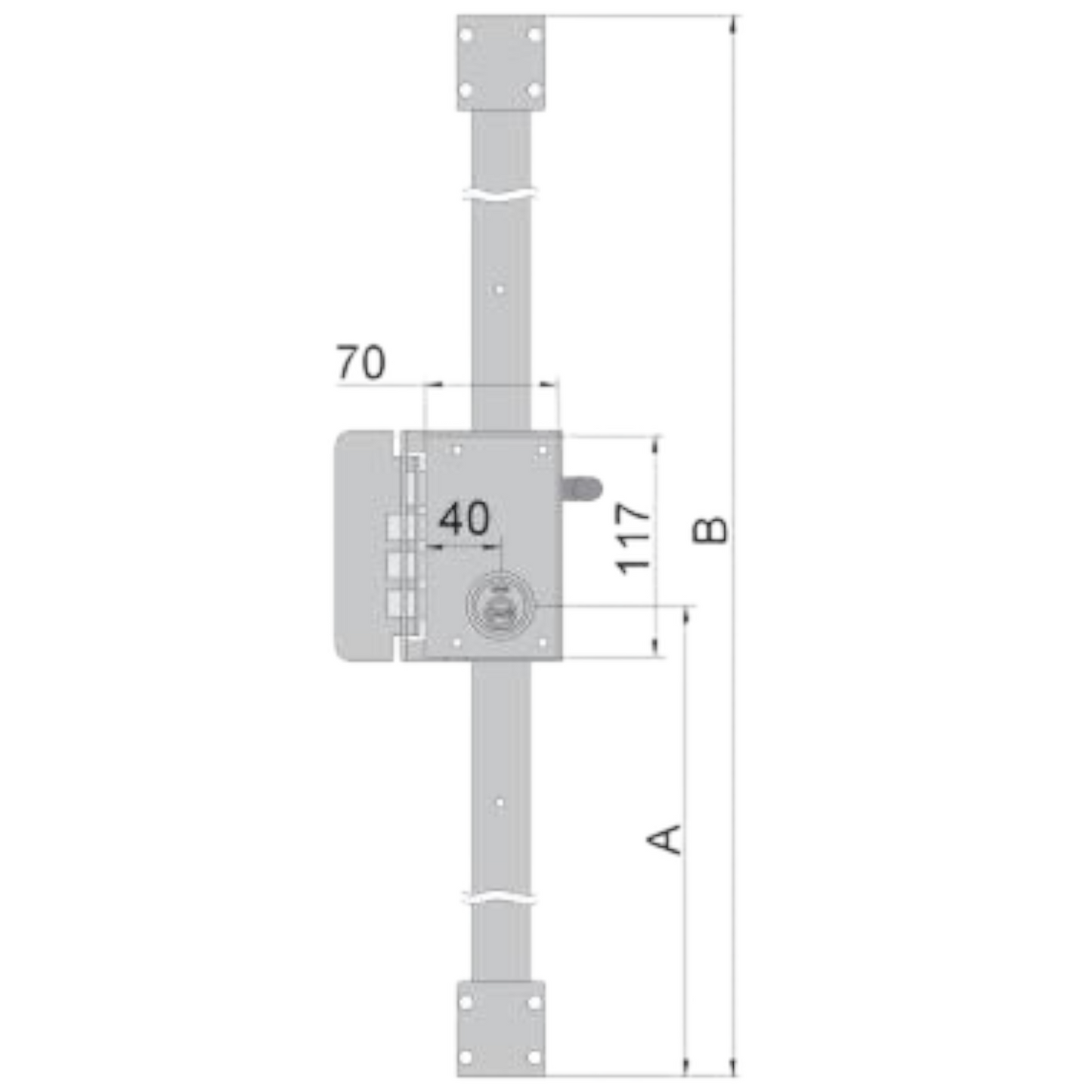 Serrure à appliquer UCEM 4510S – Sécurité multipoint avec tiges verticales
