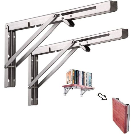 Support etagère Pliante inox – Pack de 2 Consoles - 41 CM