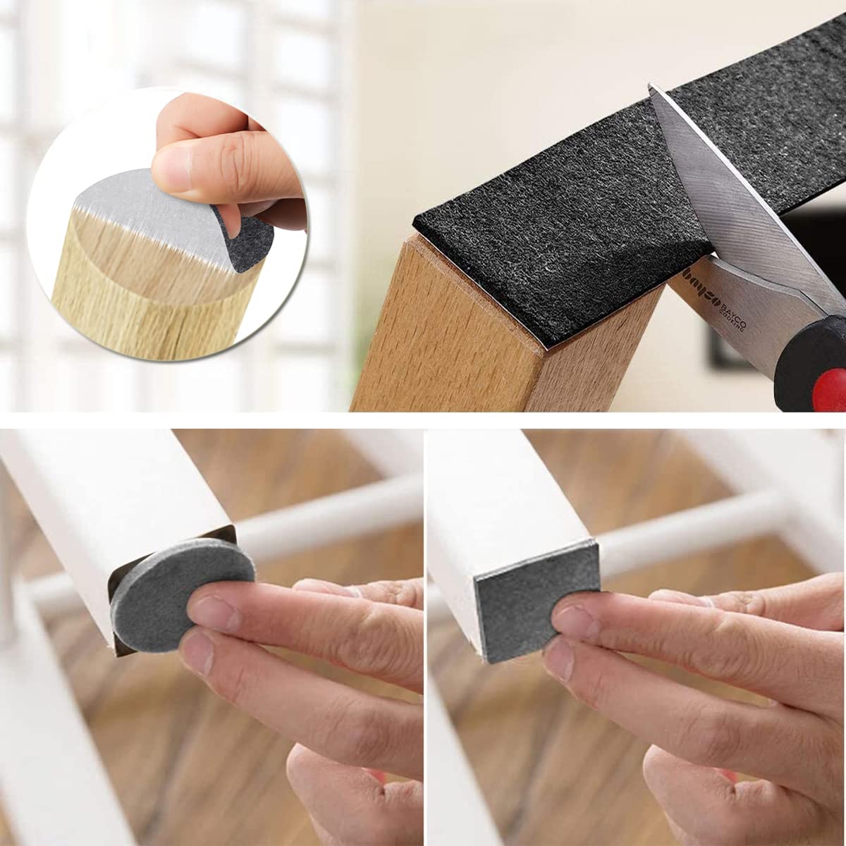 Patin Feutre Adhésif 70mmX85mm à découper Marron Antidérapant