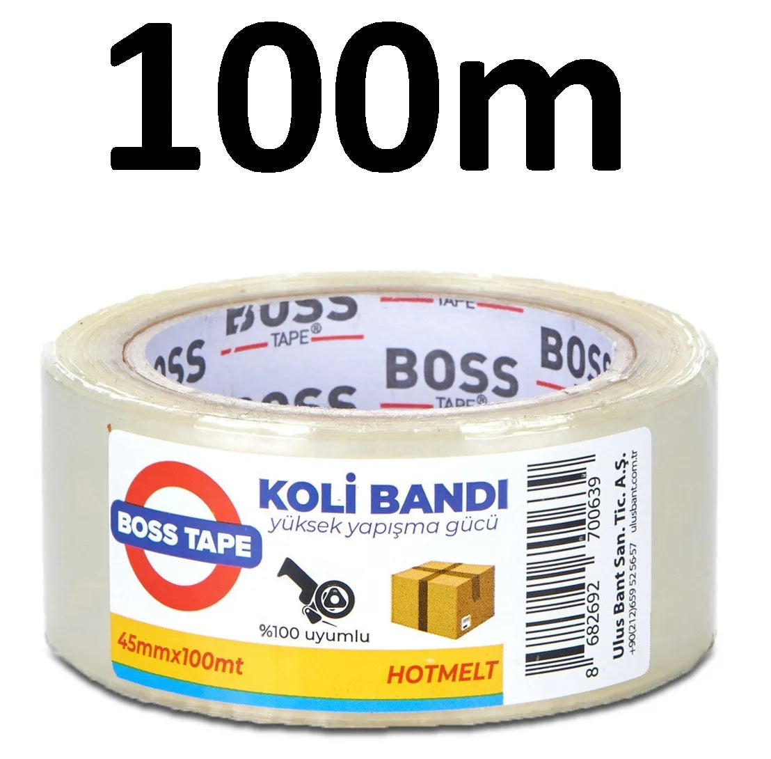 Ruban adhésif d'emballage qualité Hot-Melt, Scotch résistant a la chaleur et au froid, transparent BOSSTAPE - SQES