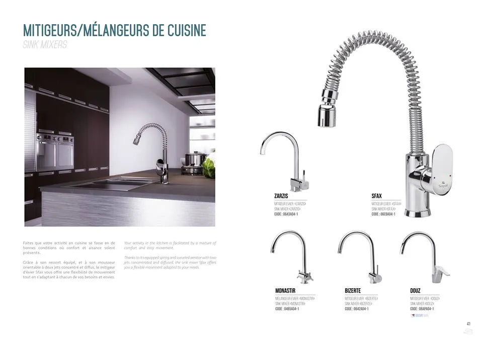 Mitigeur Evier - Serie DOUZ- Garantie 5 Ans - SQES