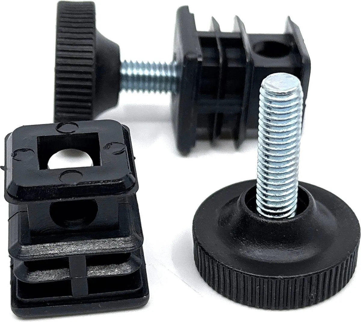 Embout carré a écrou M10 pour Pied de meuble - 20 pcs 30mmx30mm intérieur NOIR - SQES