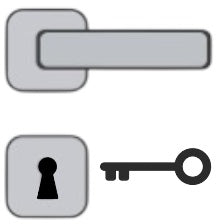 Poignées de porte à rosace carré - Bronze - pt ( 2pcs ) - SQES