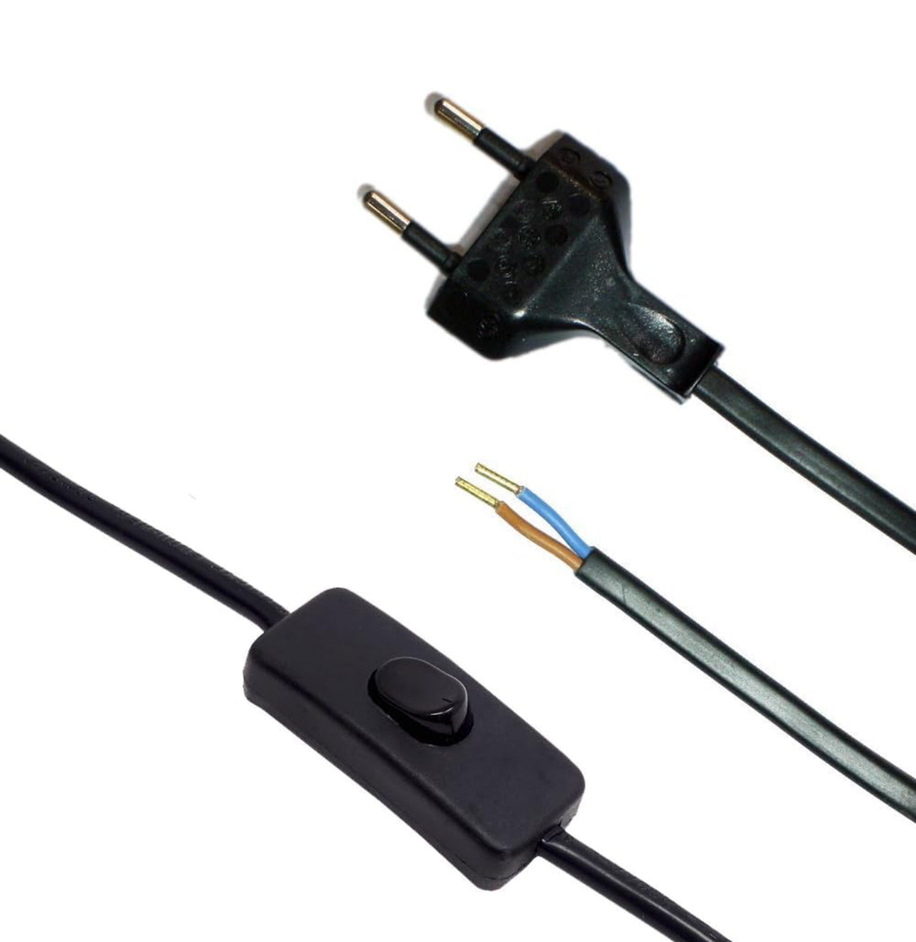 Câble d’alimentation pour veilleuse avec interrupteur long 1,5m noir - SQES
