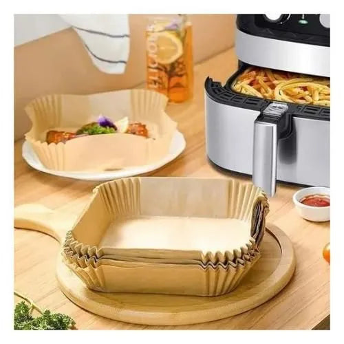 50 Feuilles De Papier Cuisson Carré - Pour Four Et Friteuse à Air - 20 Cm