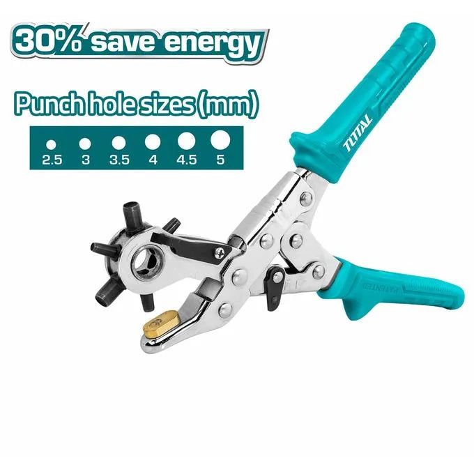 TOTAL Pince de poinçonnage pour ceinture en cuir - perforateur de trou - 250mm - SQES