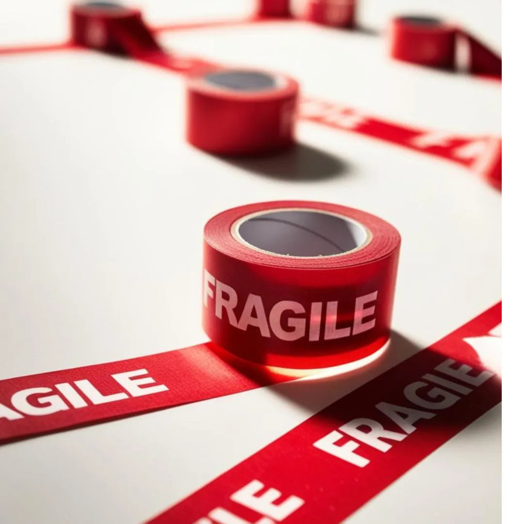 Ruban adhésif imprimé Fragile 50mmx66mt-Rouge BOSS TAPE - SQES