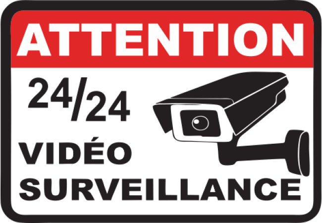 STICKER CAMÉRA DE SURVEILLANCE Zone Sous Surveillance