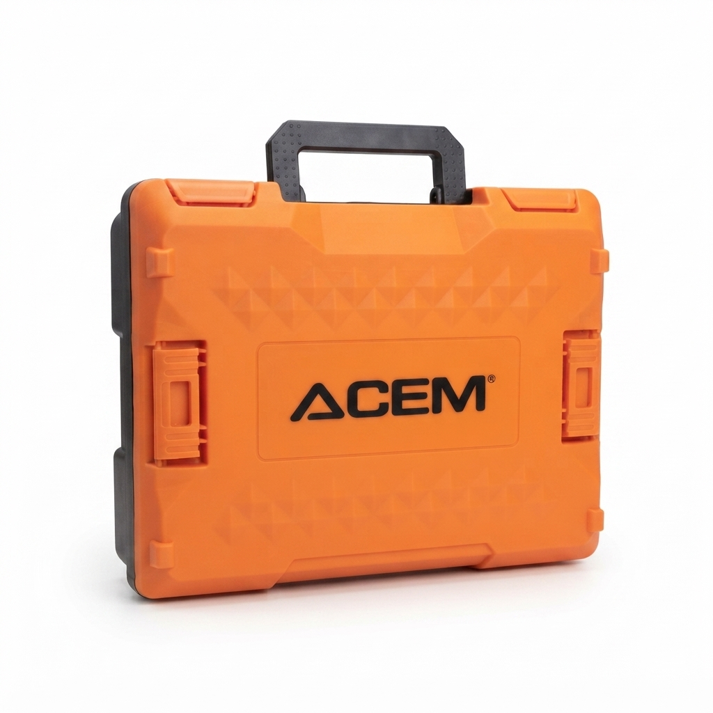 Coffret de transport rigide orange ACEM perceuse-visseuse Brushless – SQES Tunisie