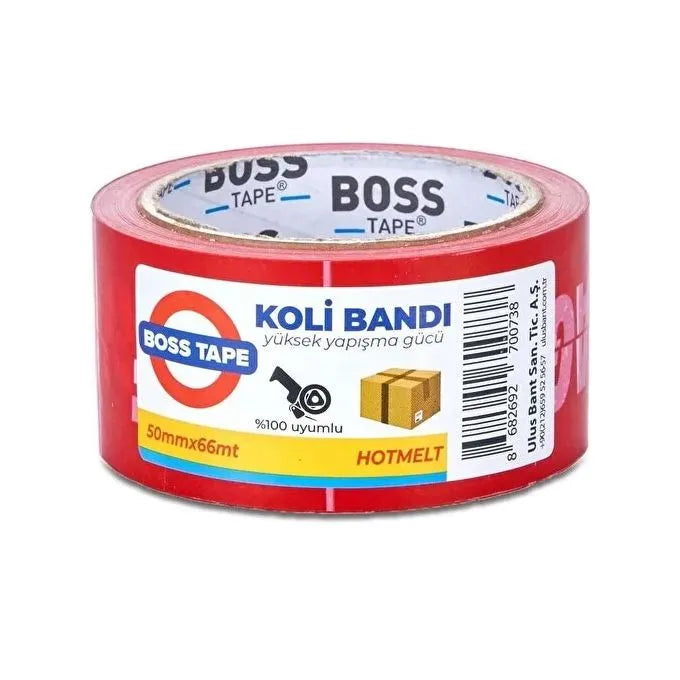 Ruban adhésif imprimé Fragile 50mmx66mt-Rouge BOSS TAPE - SQES