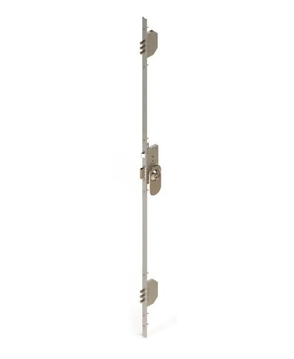 Serrure encastre 3 points - Longueur 2M - 50X85MM - Chrome - SQES