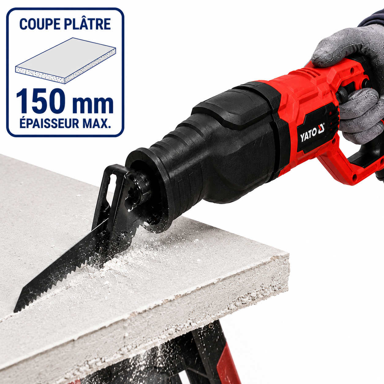 Scie Sabre YATO 1050W YT-82281 – Coupe Bois 150mm & Métal 10mm