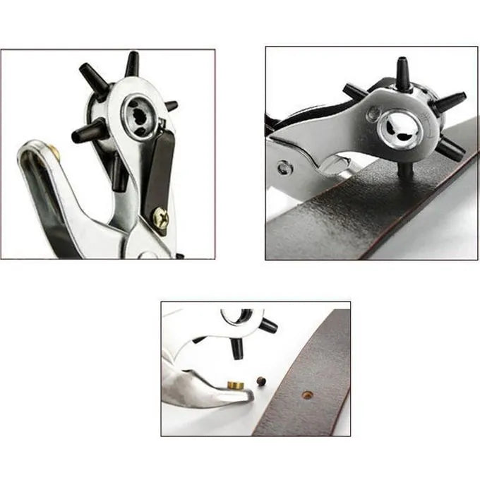 TOTAL Pince de poinçonnage pour ceinture en cuir - perforateur de trou - 250mm - SQES