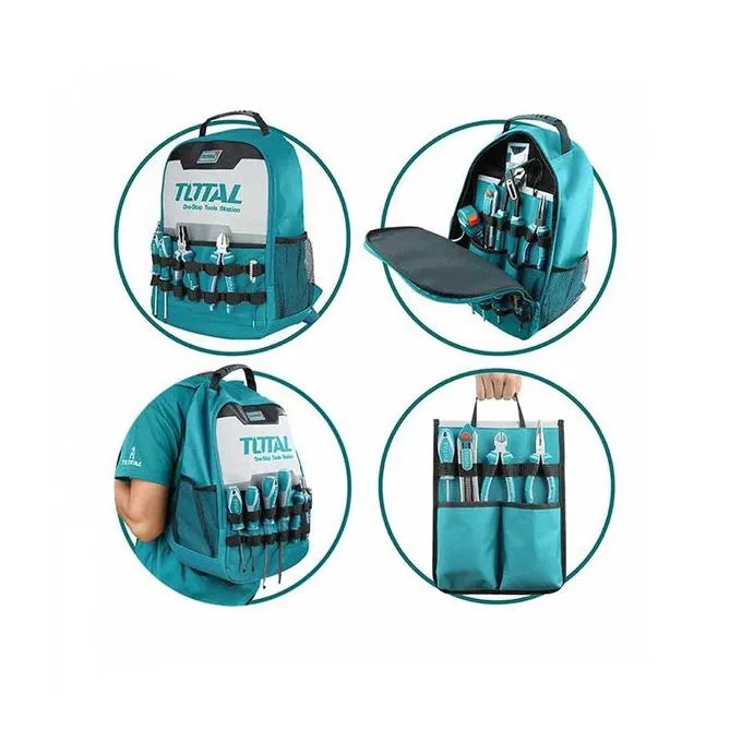 TOTAL Sac a dos - Porte outils professionnel - THBP0201 - 45 cm - 8KG - SQES
