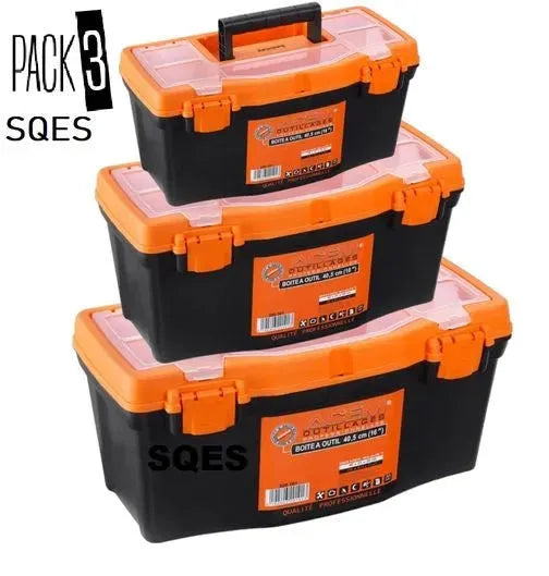 Boites a outils - Caisse de bricolage Plastique - 3 Boites ACEM - SQES