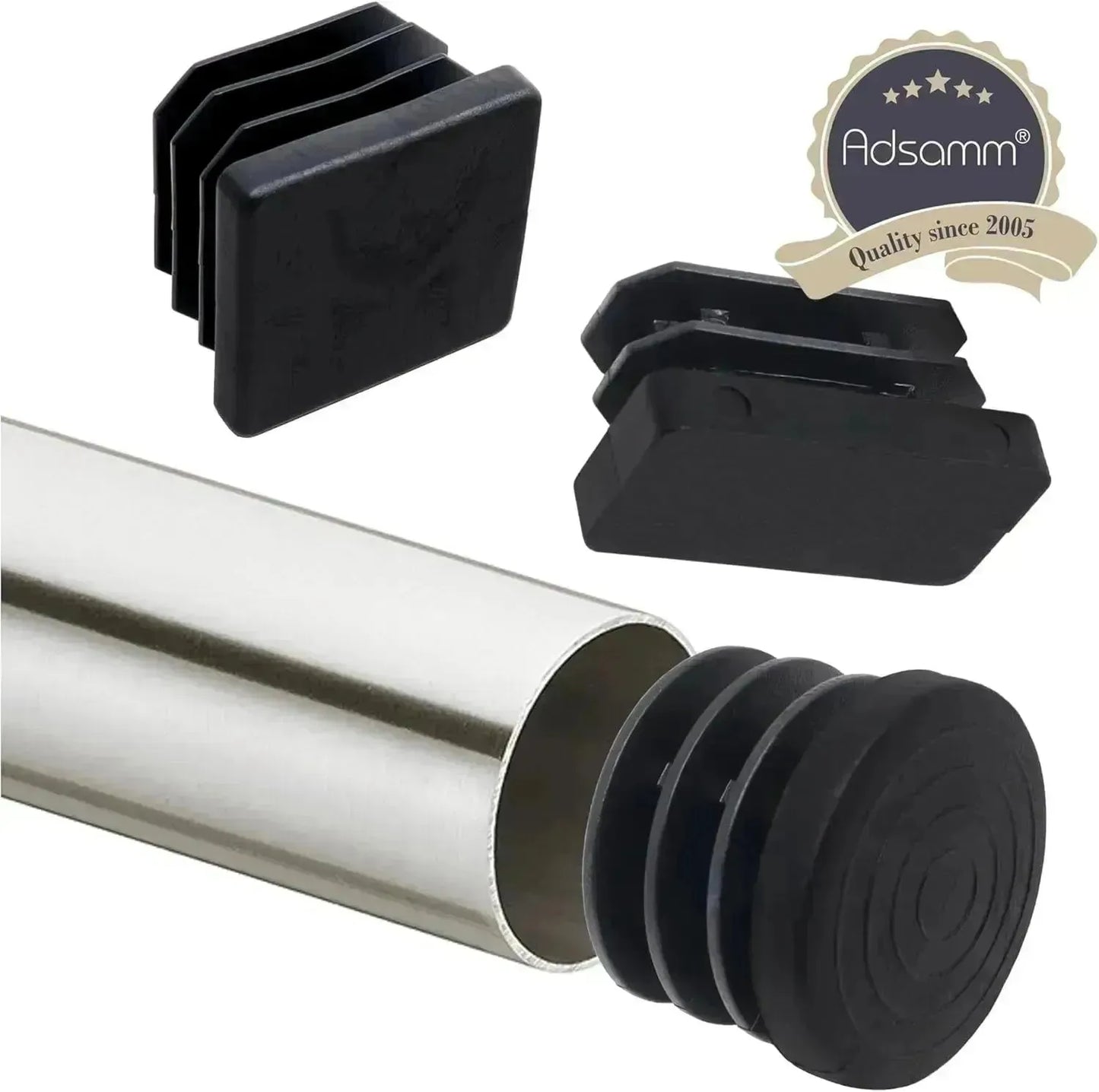 Embout Carré pour meuble - 20 bouchons tube 40mmx40mm NOIR - SQES