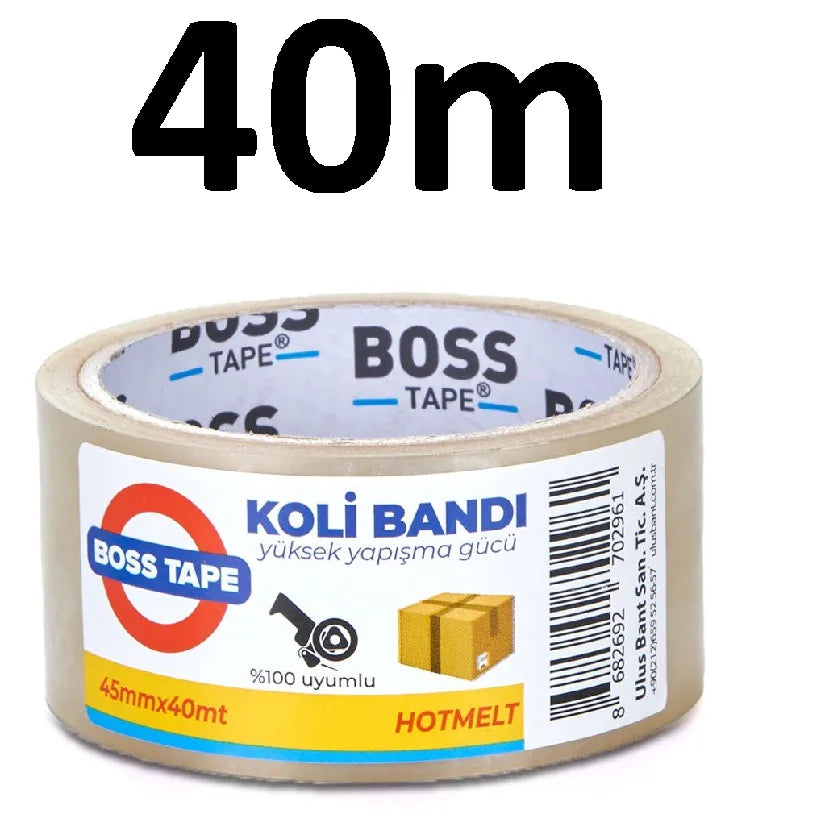 Ruban adhésif d'emballage qualité Hot-Melt, Scotch résistant a la chaleur et au froid, transparent BOSSTAPE - SQES