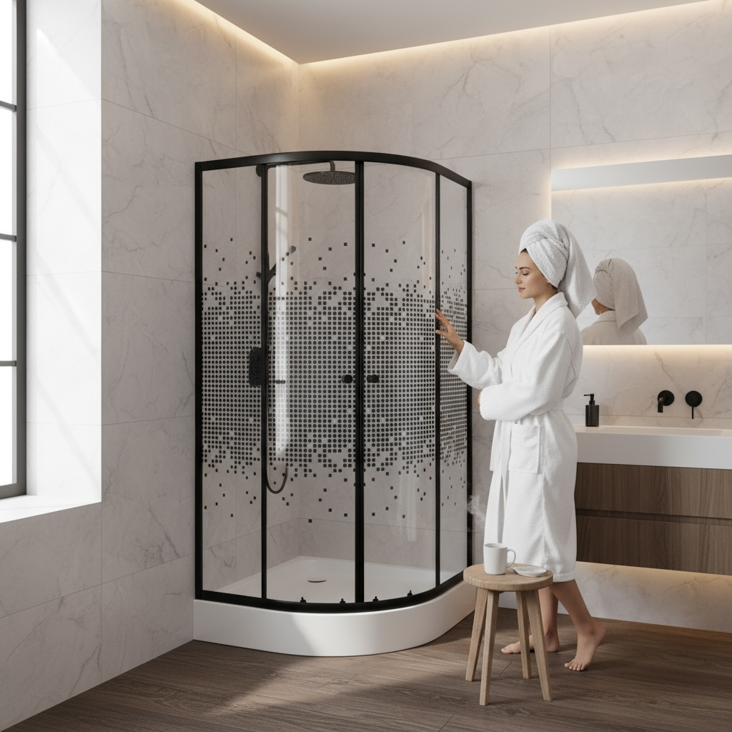 Cabine de douche rond 90/90/190 Noir