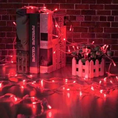 Guirlande De Fête Lumineuse Décorative Étanche Fil Multifonction 10 M - Rouge - SQES