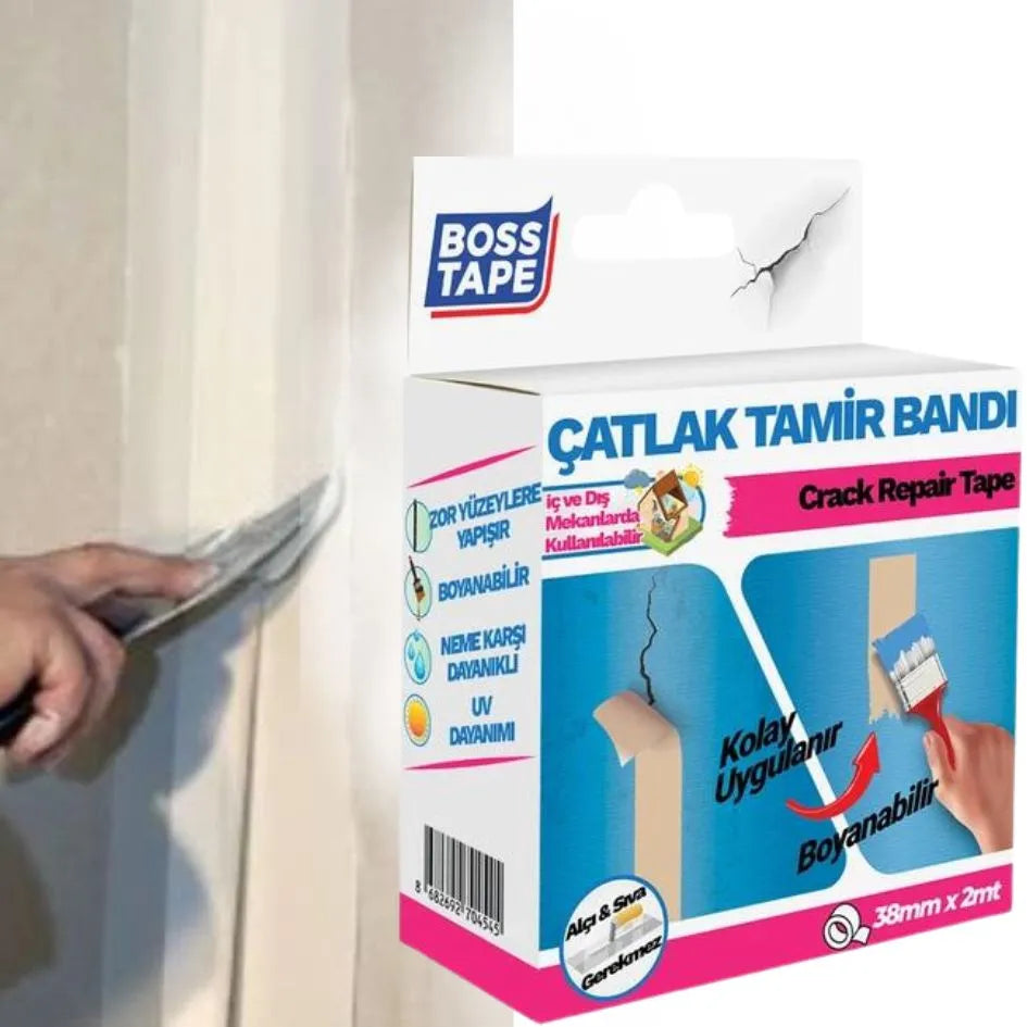 BOSS TAPE Ruban de réparation fissures et mur a peindre 38mmx2m - SQES