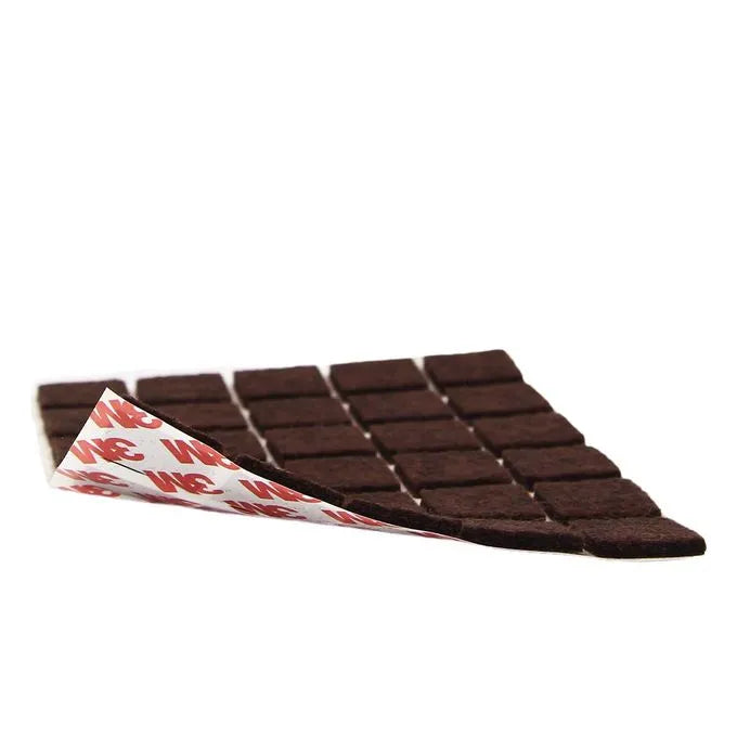 BOSS TAPE Patin anti glissement adhésif de meuble forme Carrée 25mm Marron (40pcs) - SQES