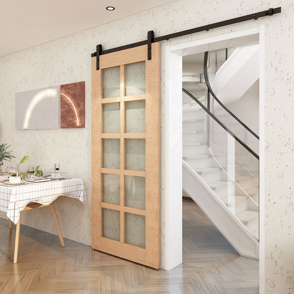 KIT Rail Porte Coulissante Complet 2M Acier Noir - Système Stable 150kg