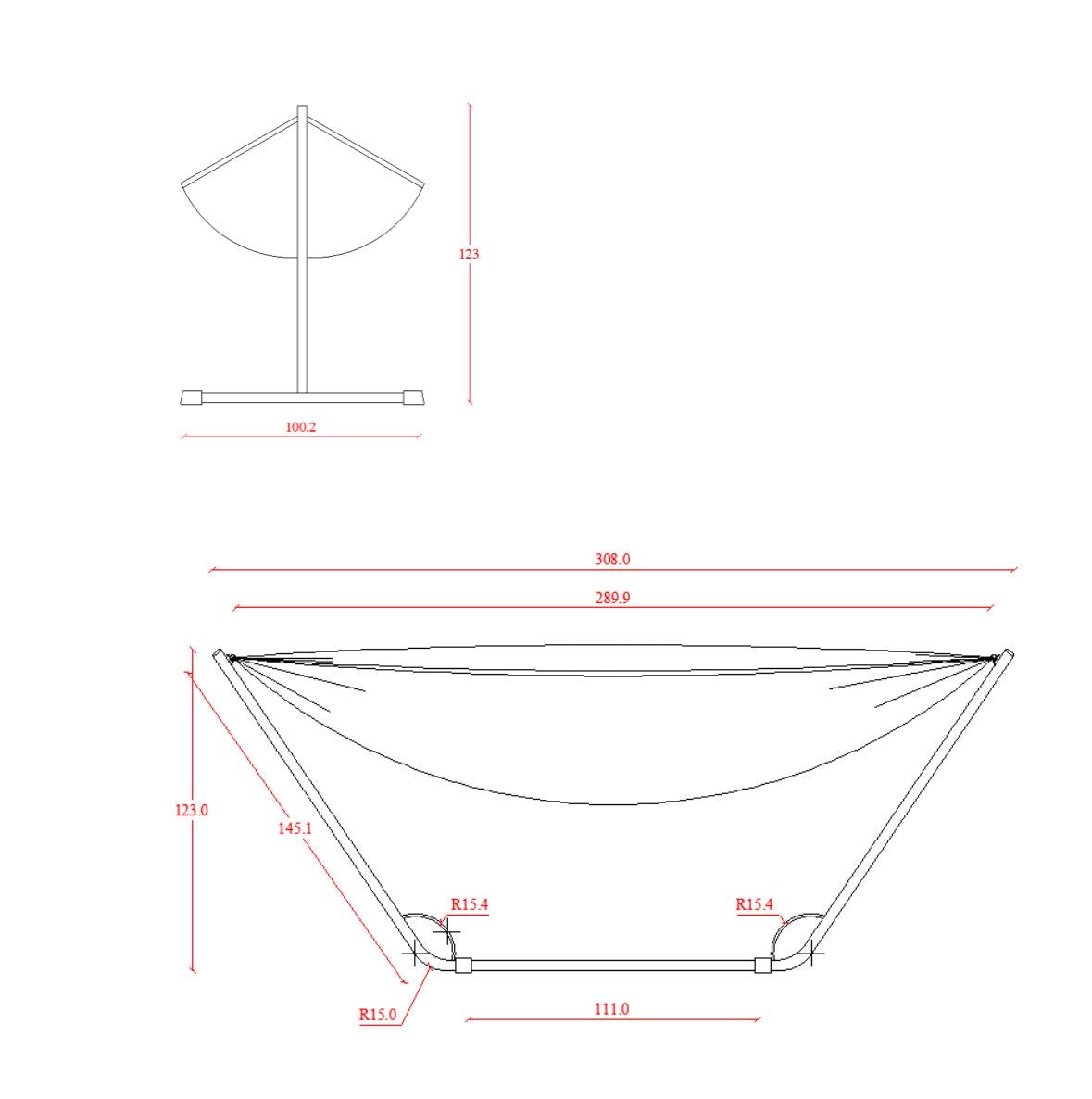 Hamac de jardin en acier noir