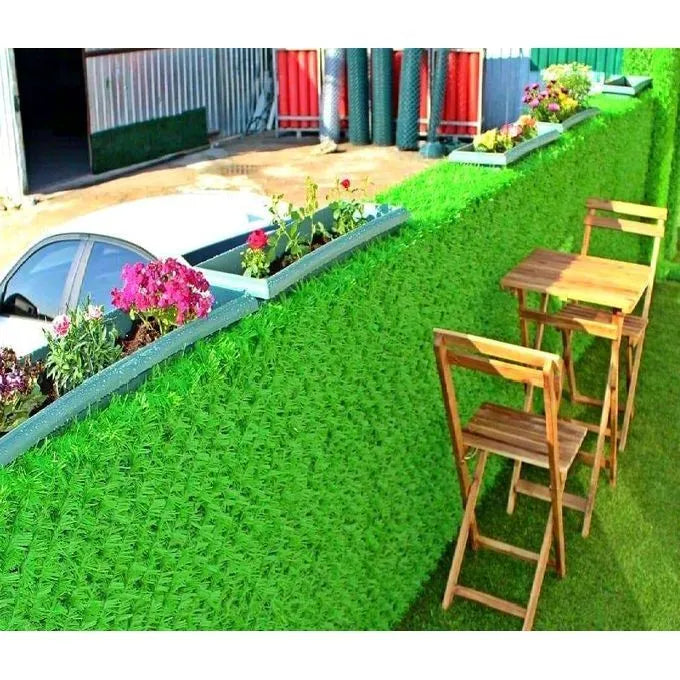 Grillage Gazonne - Grillage galvanisé avec gazon artificiel - Aspect lierre - Ultra couvrant - 1x10M - SQES