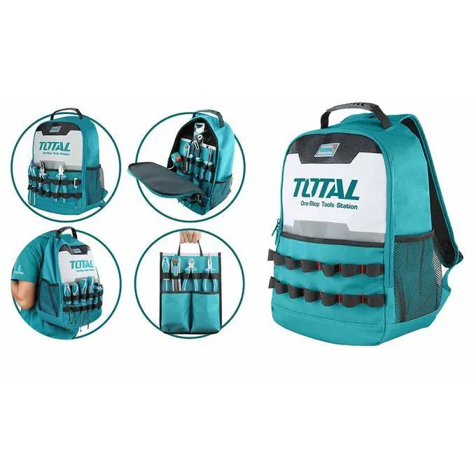 TOTAL Sac a dos - Porte outils professionnel - THBP0201 - 45 cm - 8KG - SQES