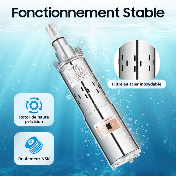 DAB Pompe Immergée S4 2C T 4/19 - Pompe Submersible Triphasée 4 Pouces