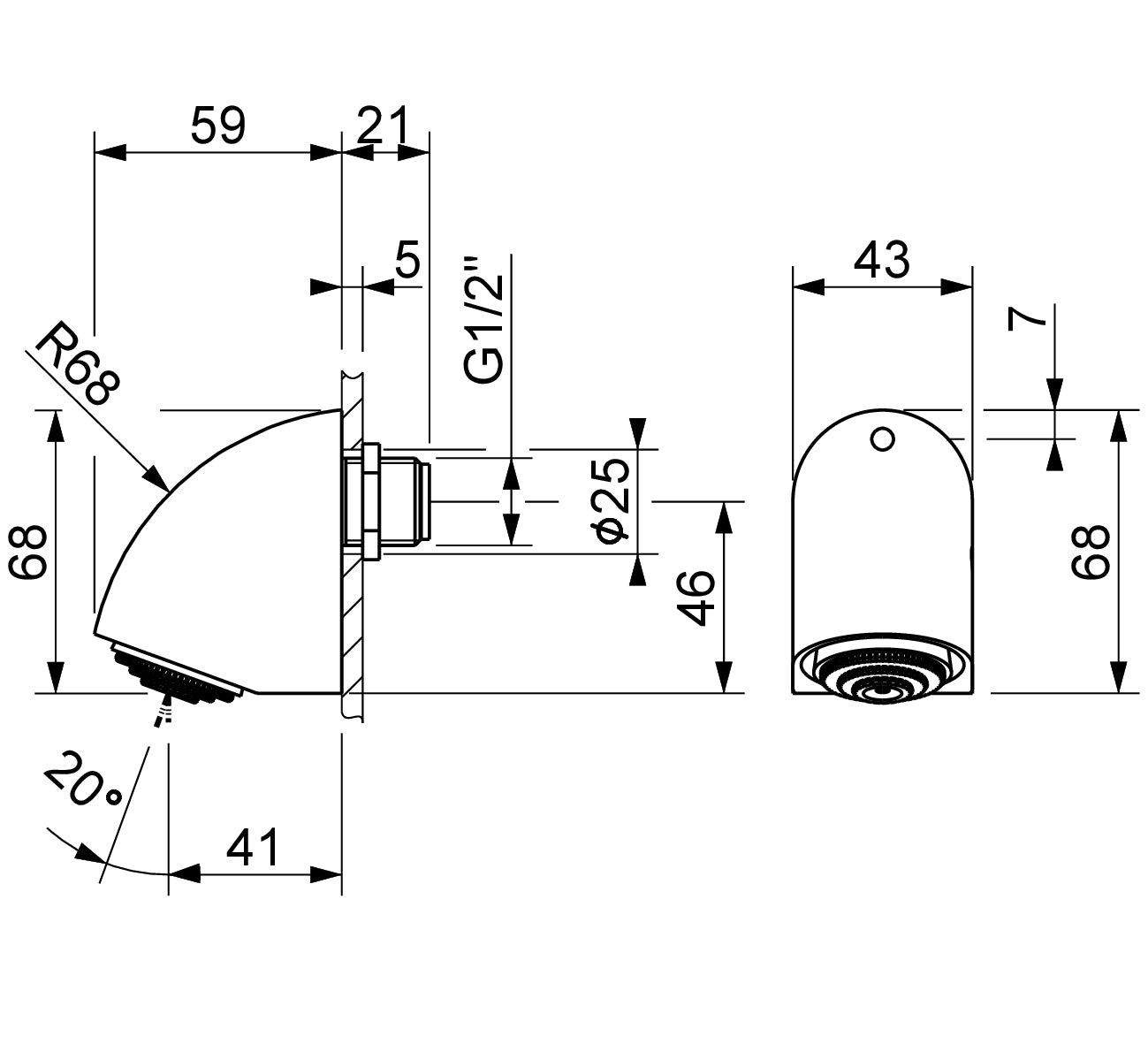 Pommeau de Douche Anti-Vandalisme Mobile MCM Italie - Réf. 6000