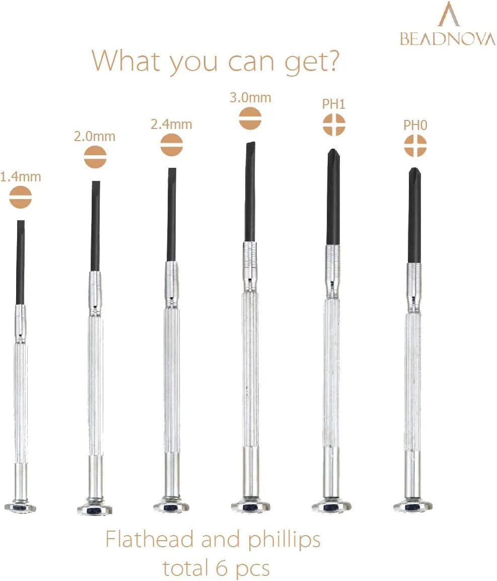 Lot de 6 mini tournevis de précision - multifonctions - SQES