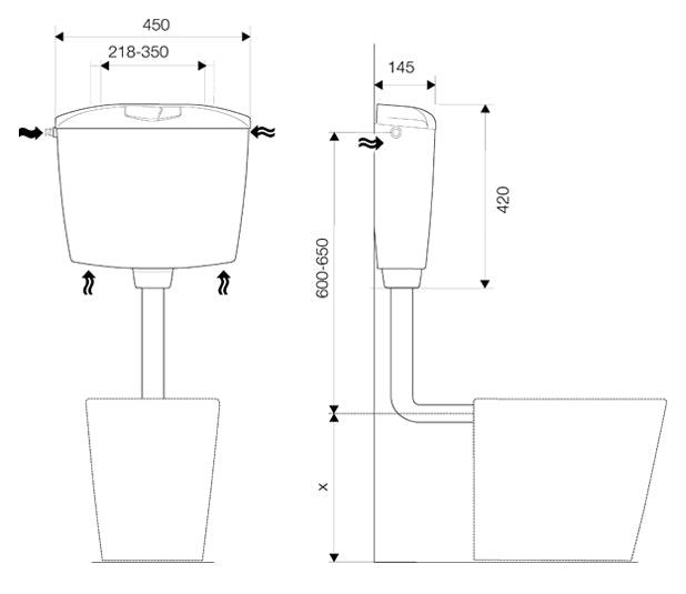 Réservoir de chasse d'eau double Smeraldo OLI blanc OL0407201