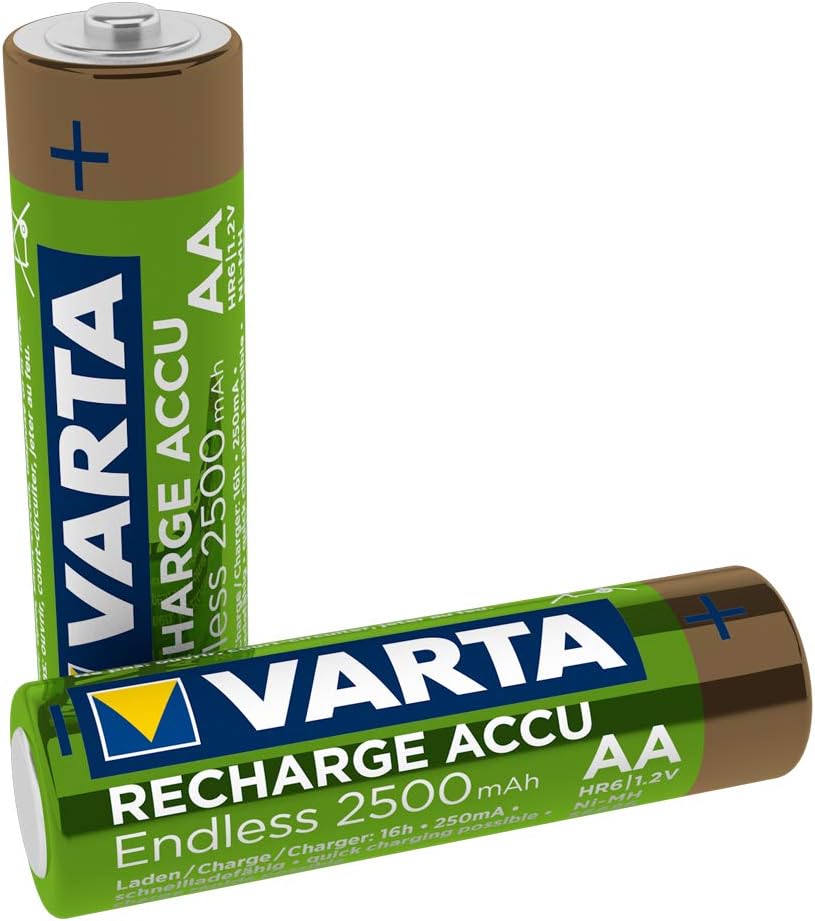VARTA Pile Rechargeable Endless LR6 BP2 2500 mAh - Pack de 2