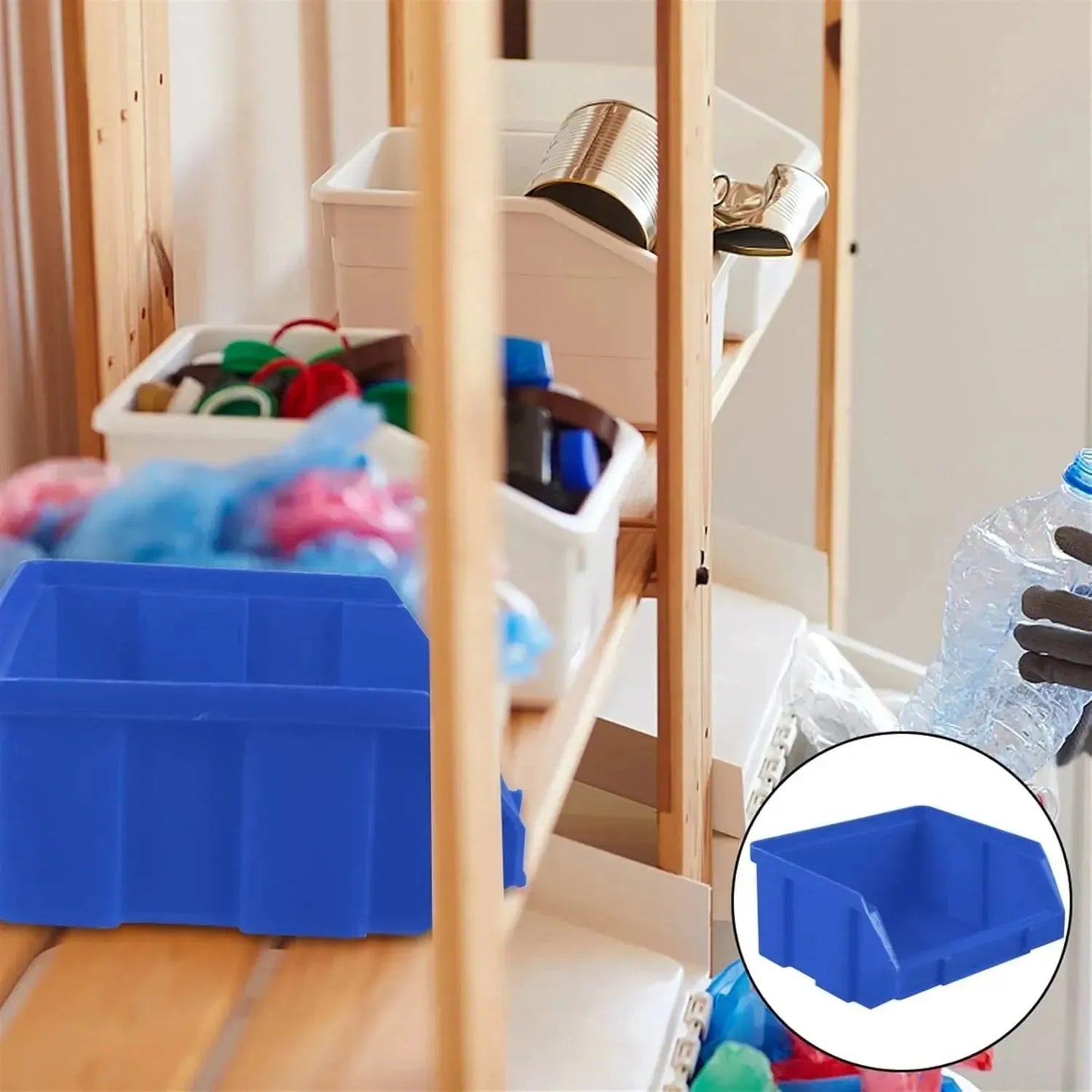 Boitier en plastique pour rangement 180x100x90 bleu - Lot 20pcs - SQES
