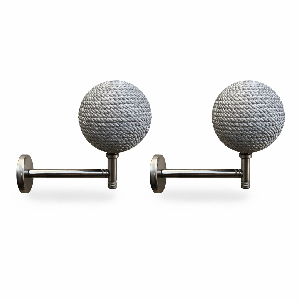 Embrasse rideau tressée argentée lot 2 pcs – fixation murale – décoration fenêtre SQES Ariana