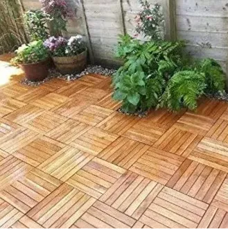 Dalles de terrasse en bois en bois dur – 50x50 cm - - SQES