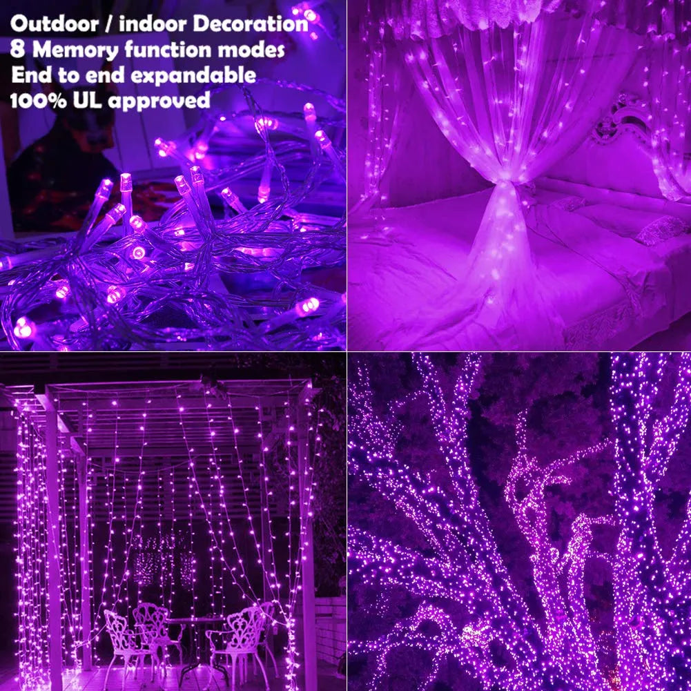 Guirlande lumineuse décoratif - Kit 100 LED Violet - 10M Mauve - SQES