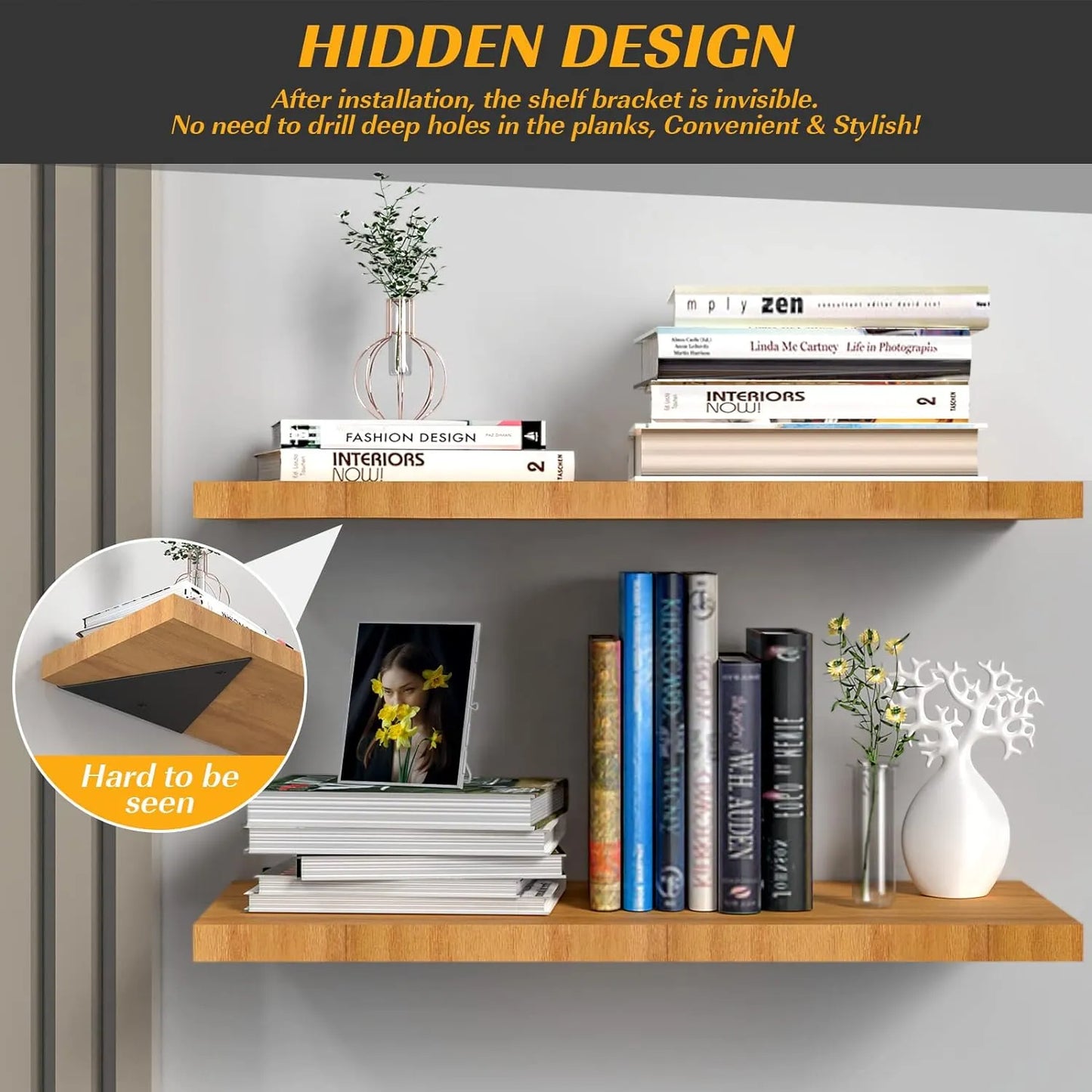 Lot de 2 Support d'étagère triangulaires en acier noir - SQES