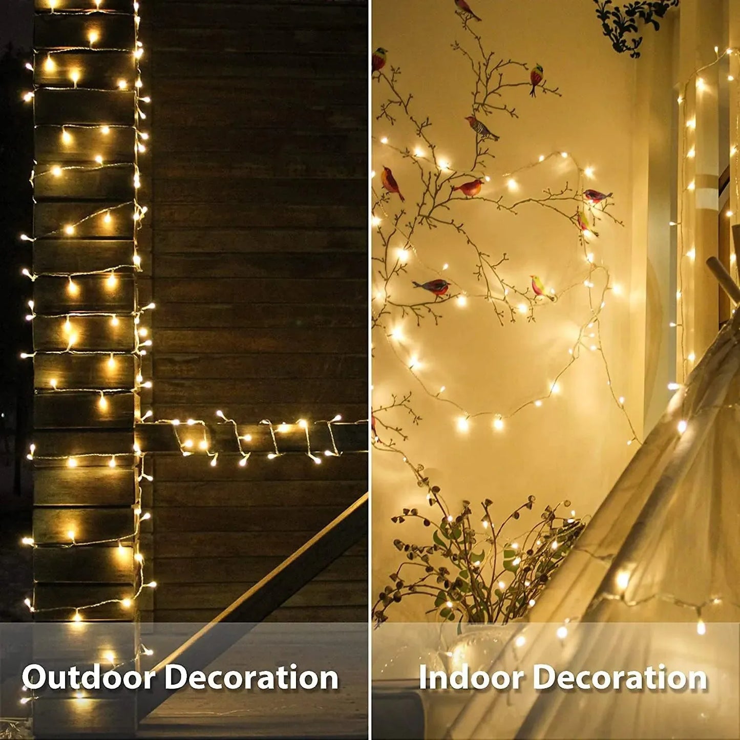 Guirlande De Fête Lumineuse Décorative - 20 M - Jaune - SQES