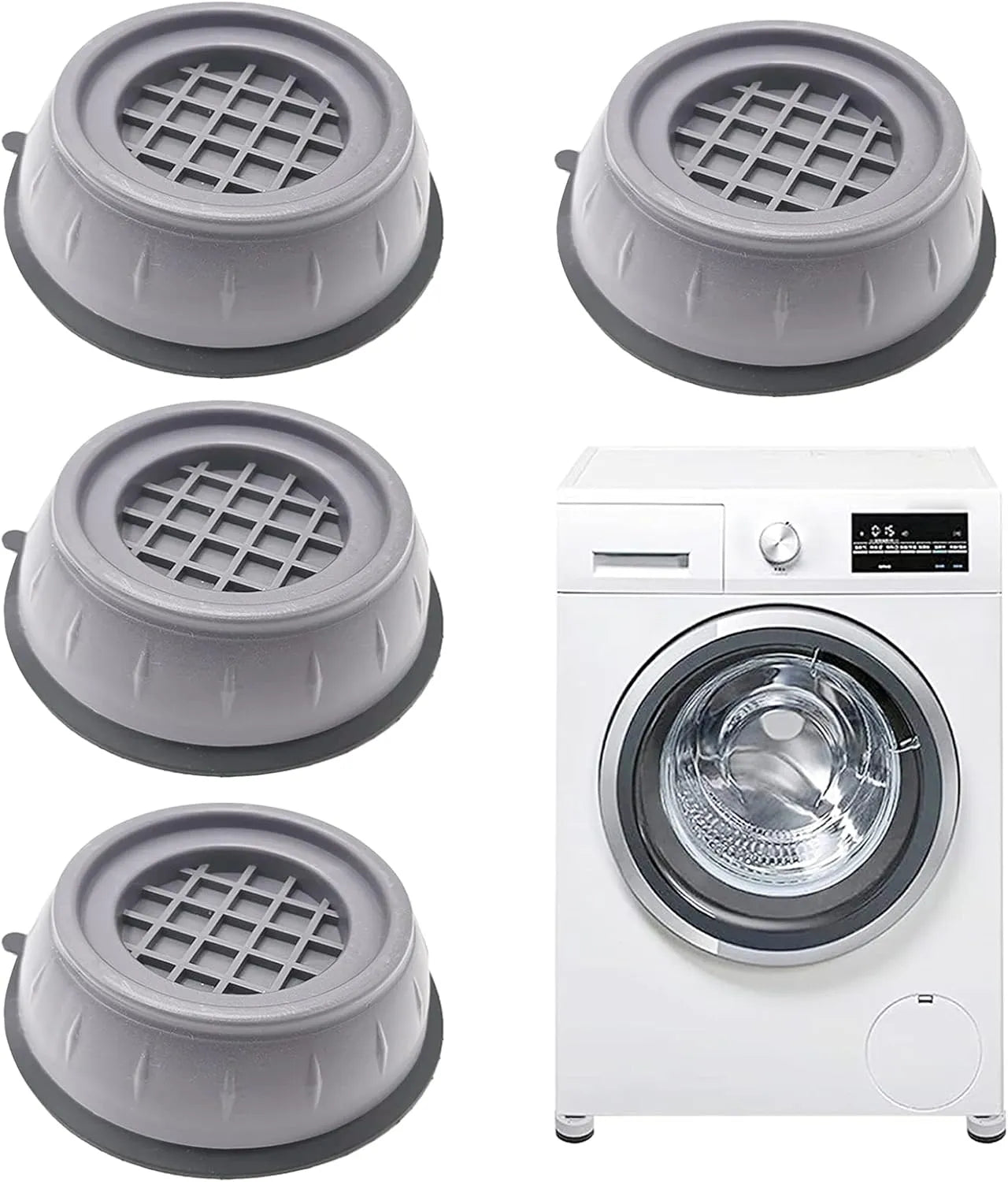 Pied Anti Vibration Machine a Laver Patins, Coussinets de Machine à Laver, Pieds de Machine à Laver, set de 4 Amortisseurs Anti-Vibrations - SQES