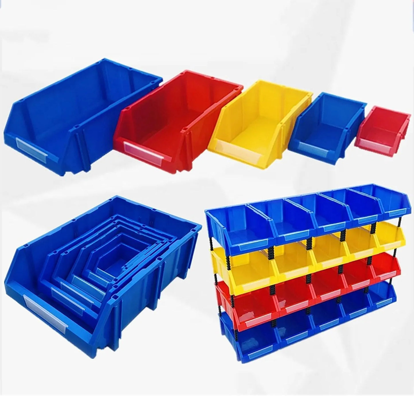 Boitier en plastique pour rangement 280x175x150 bleu - Lot 10pcs - SQES