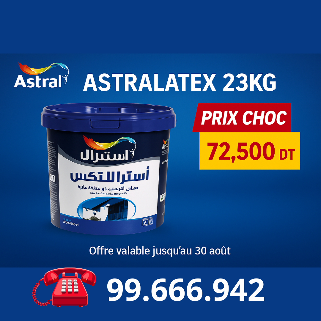 ASTRALATEX 23KG - Peinture Acrylique Haute Qualité( promo Aout 2025) vente en magazin SQES