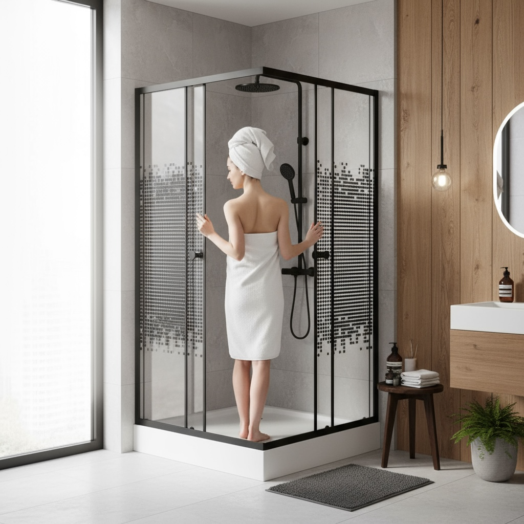 Cabine de douche carré 80/80/190 Noir