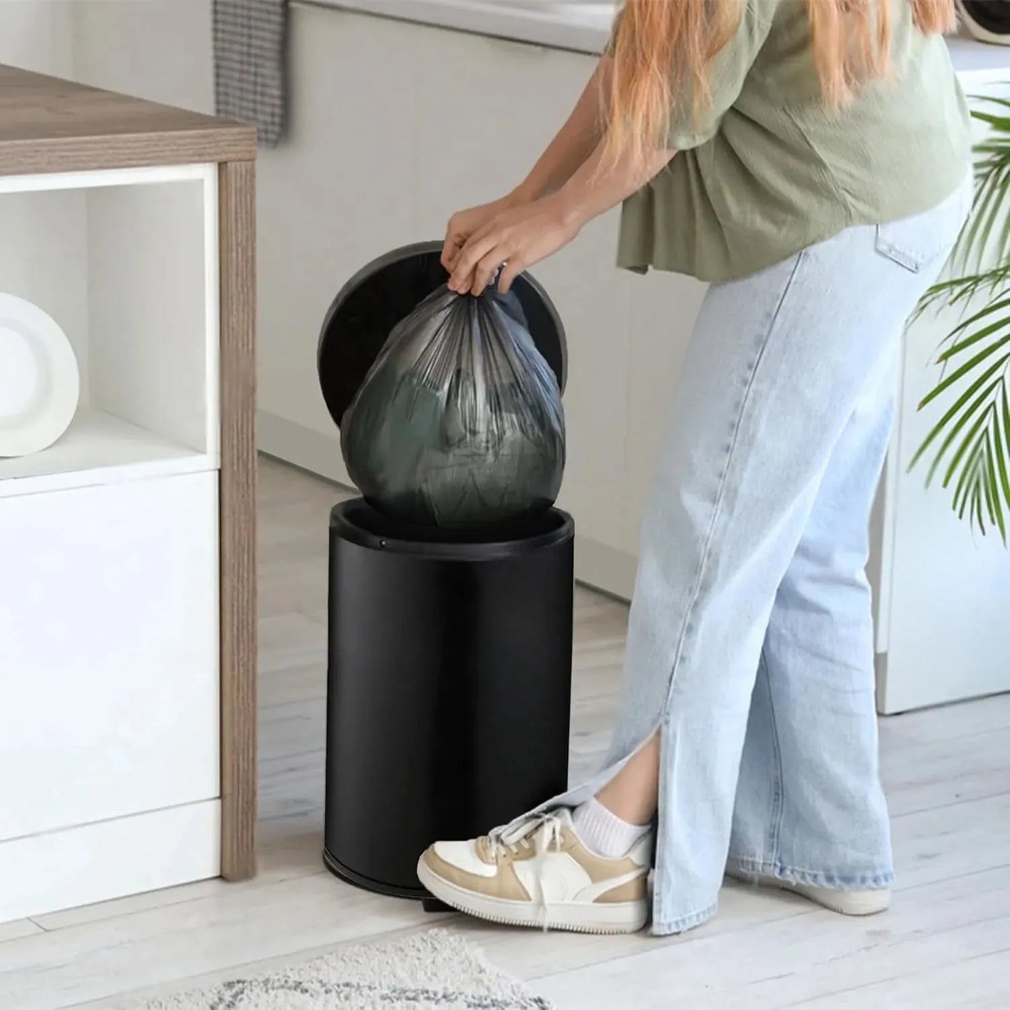 Poubelle à pédale - NOIR MAT - 3 litres - SQES