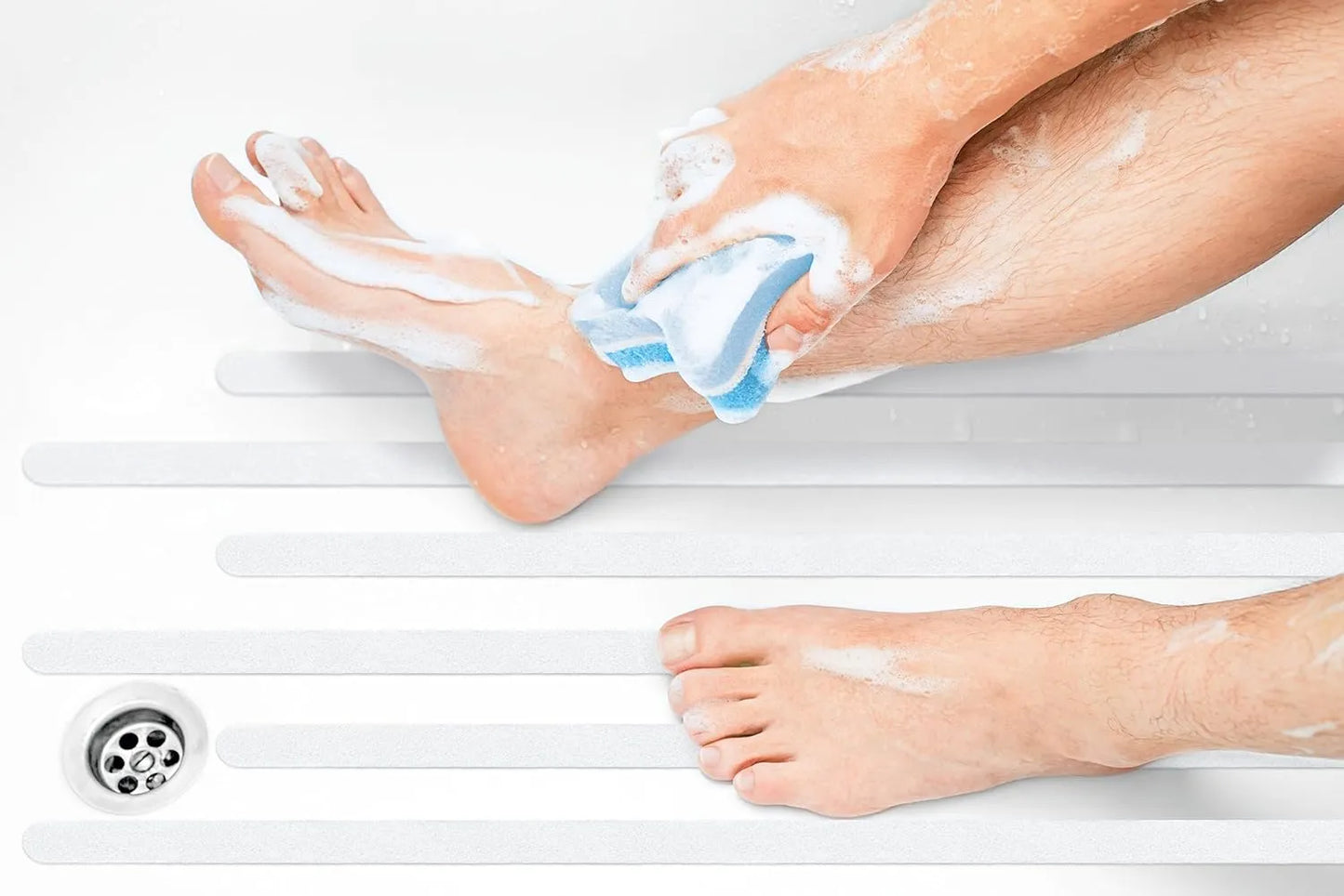 BOSSTAPE Kit bande Antidérapante adhésif Transparent pour sol de douche (10pcs 19mmx20cm) - SQES