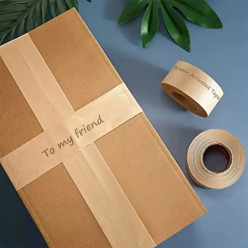 BOSS TAPE Ruban D'emballage Adhésif en Papier Écologique - Efficace et Recyclable - Kraft Marron - SQES