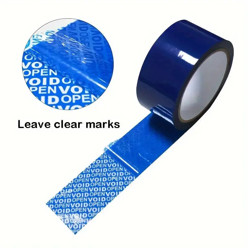 BOSS TAPE Ruban à usage unique OPEN VOID, Adhésif de Sécurité Inviolable BLEU - SQES