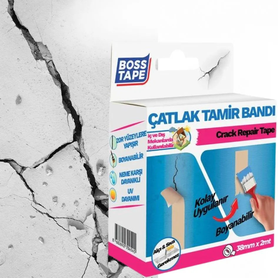 BOSS TAPE Ruban de réparation fissures et mur a peindre 38mmx2m - SQES
