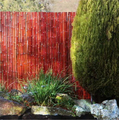 Bambou naturelle rouge, titeur de plante, tige 1,8m, lot de 10pcs - SQES